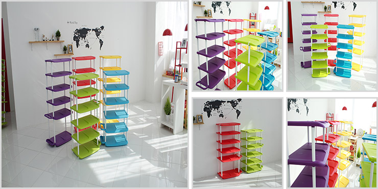 Twin color shose shelf